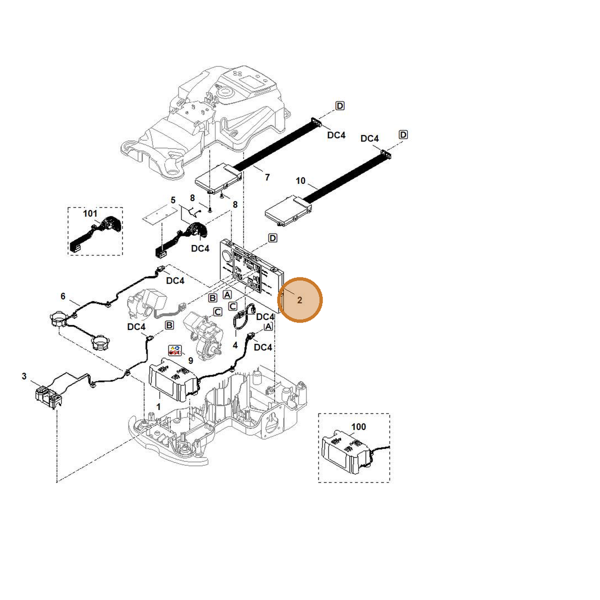 STIHL part 6301-430-1482 — IPL diagram snippet (6x zoom, amber highlight)