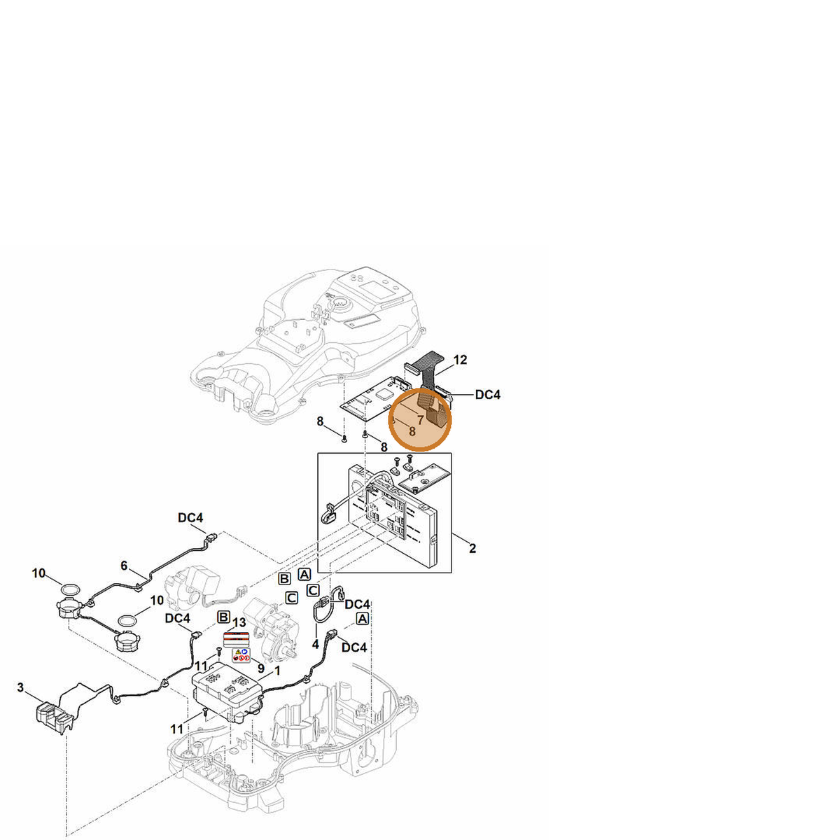 STIHL part 6301-430-5260 — IPL diagram snippet (6x zoom, amber highlight)