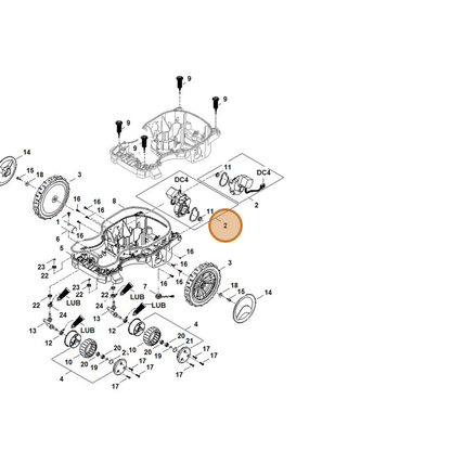 STIHL part 6301-640-0150 — IPL diagram snippet (6x zoom, amber highlight)