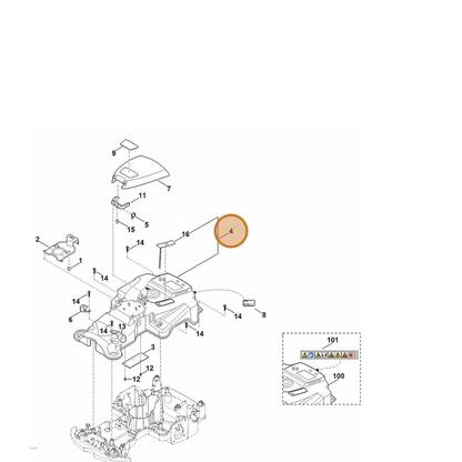 STIHL part 6301-700-8518 — IPL diagram snippet (6x zoom, amber highlight)