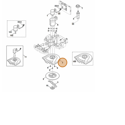 STIHL part 6301-701-1002 — IPL diagram snippet (6x zoom, amber highlight)