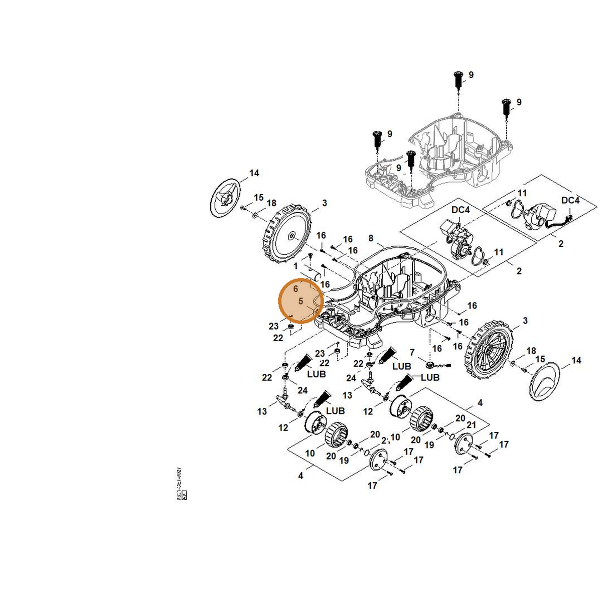 STIHL part 6301-701-1050 — IPL diagram snippet (6x zoom, amber highlight)