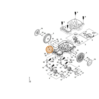 STIHL part 6301-701-1050 — IPL diagram snippet (6x zoom, amber highlight)
