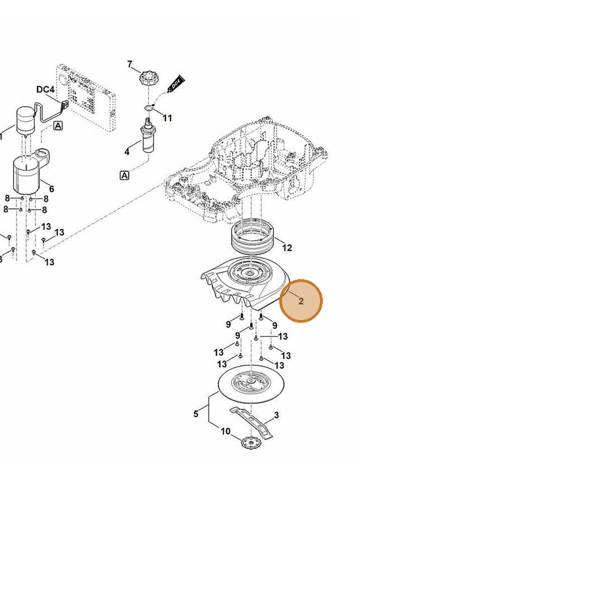 STIHL part 6301-701-1059 — IPL diagram snippet (6x zoom, amber highlight)
