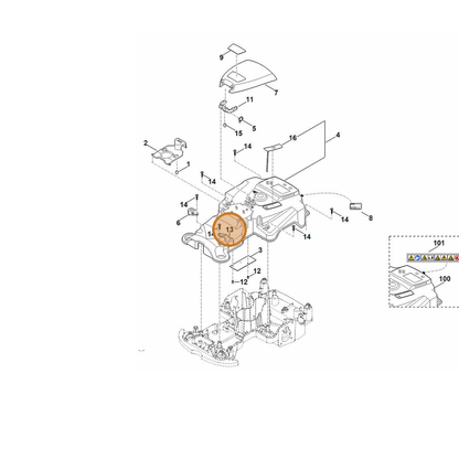 STIHL part 6301-703-6900 — IPL diagram snippet (6x zoom, amber highlight)