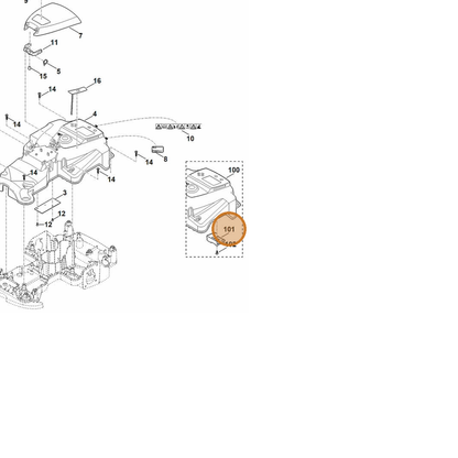 STIHL part 6301-706-2100 — IPL diagram snippet (6x zoom, amber highlight)