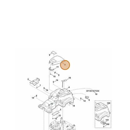 STIHL part 6301-706-2400 — IPL diagram snippet (6x zoom, amber highlight)