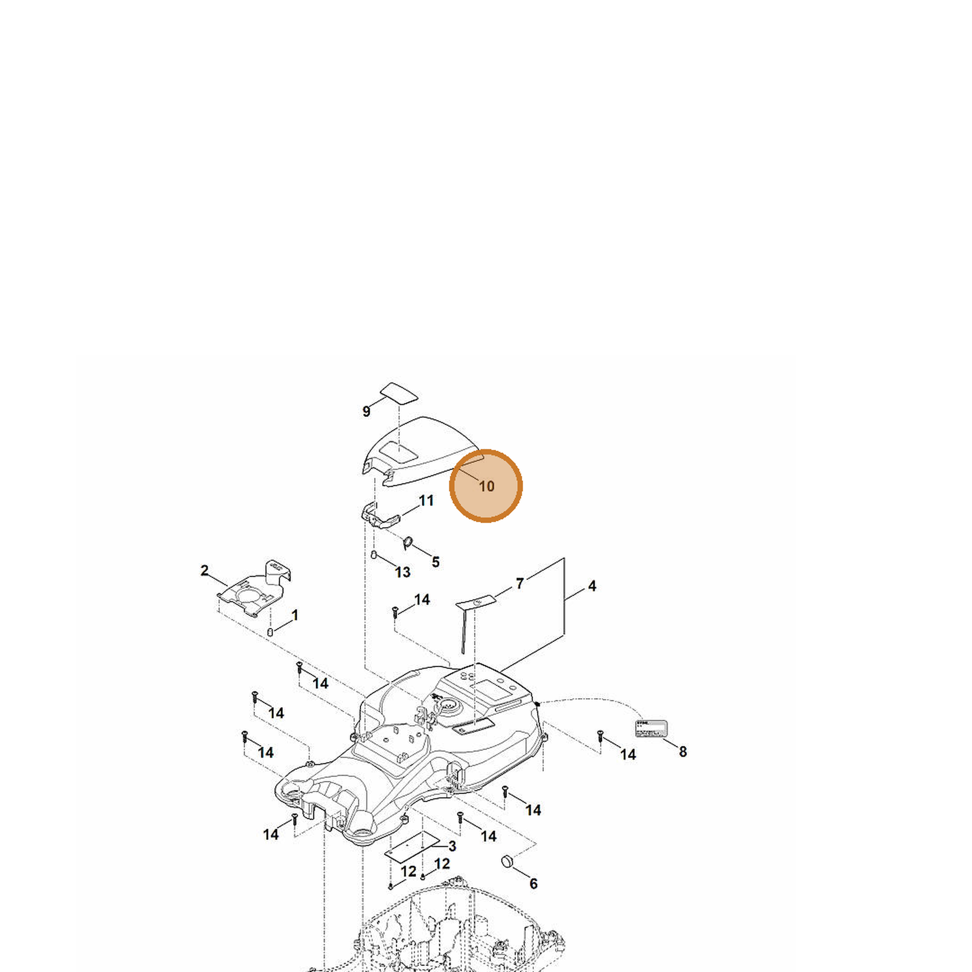 STIHL part 6301-706-2401 — IPL diagram snippet (6x zoom, amber highlight)