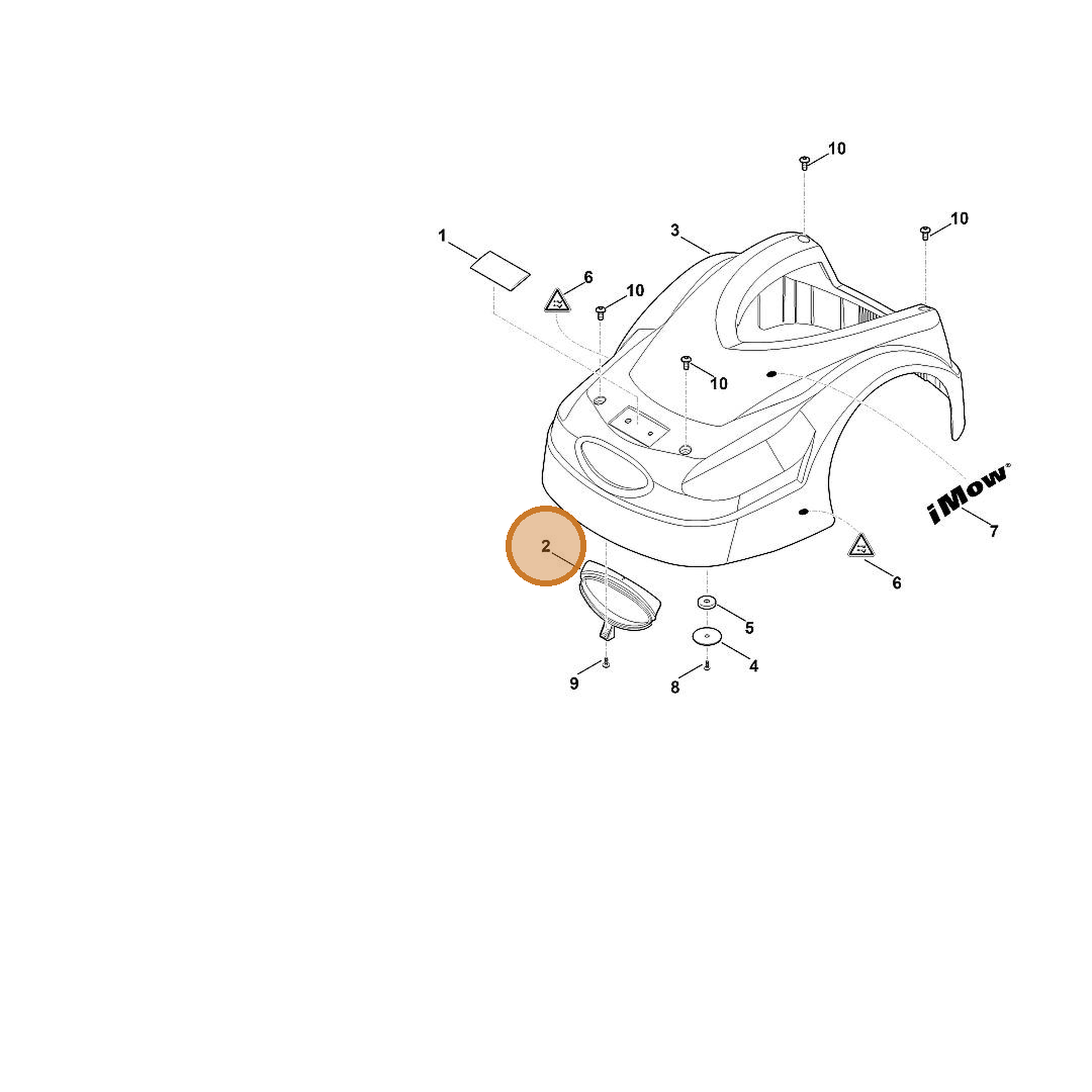 STIHL part 6301-706-3610 — IPL diagram snippet (6x zoom, amber highlight)