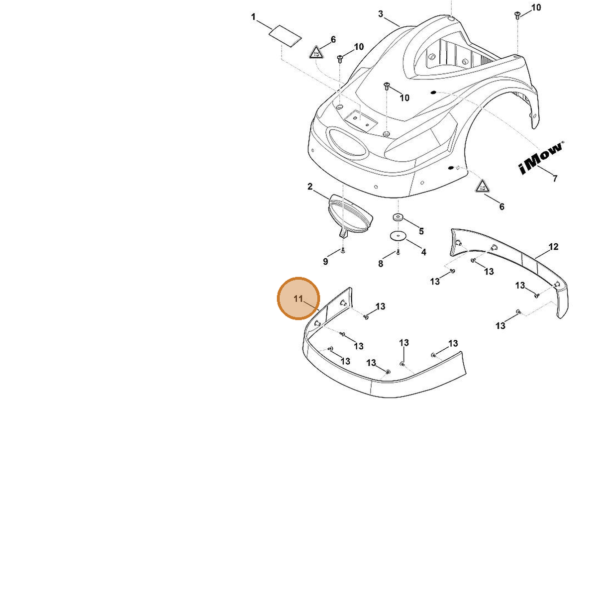 STIHL part 6301-706-7300 — IPL diagram snippet (6x zoom, amber highlight)