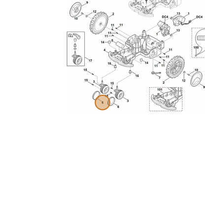 STIHL part 6301-706-8800 — IPL diagram snippet (6x zoom, amber highlight)