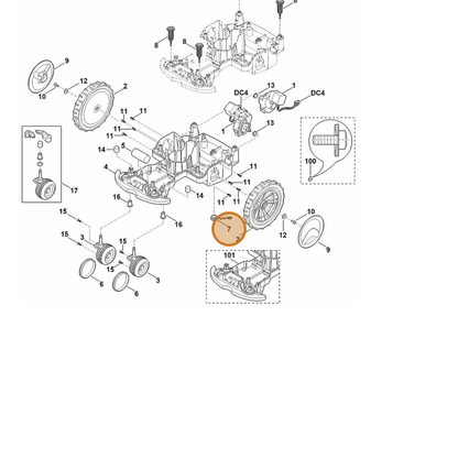 STIHL part 6301-708-5902 — IPL diagram snippet (6x zoom, amber highlight)