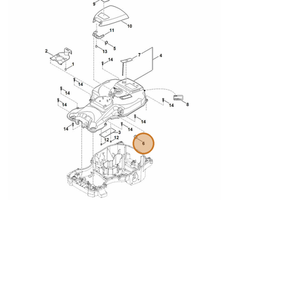 STIHL part 6301-709-0500 — IPL diagram snippet (6x zoom, amber highlight)