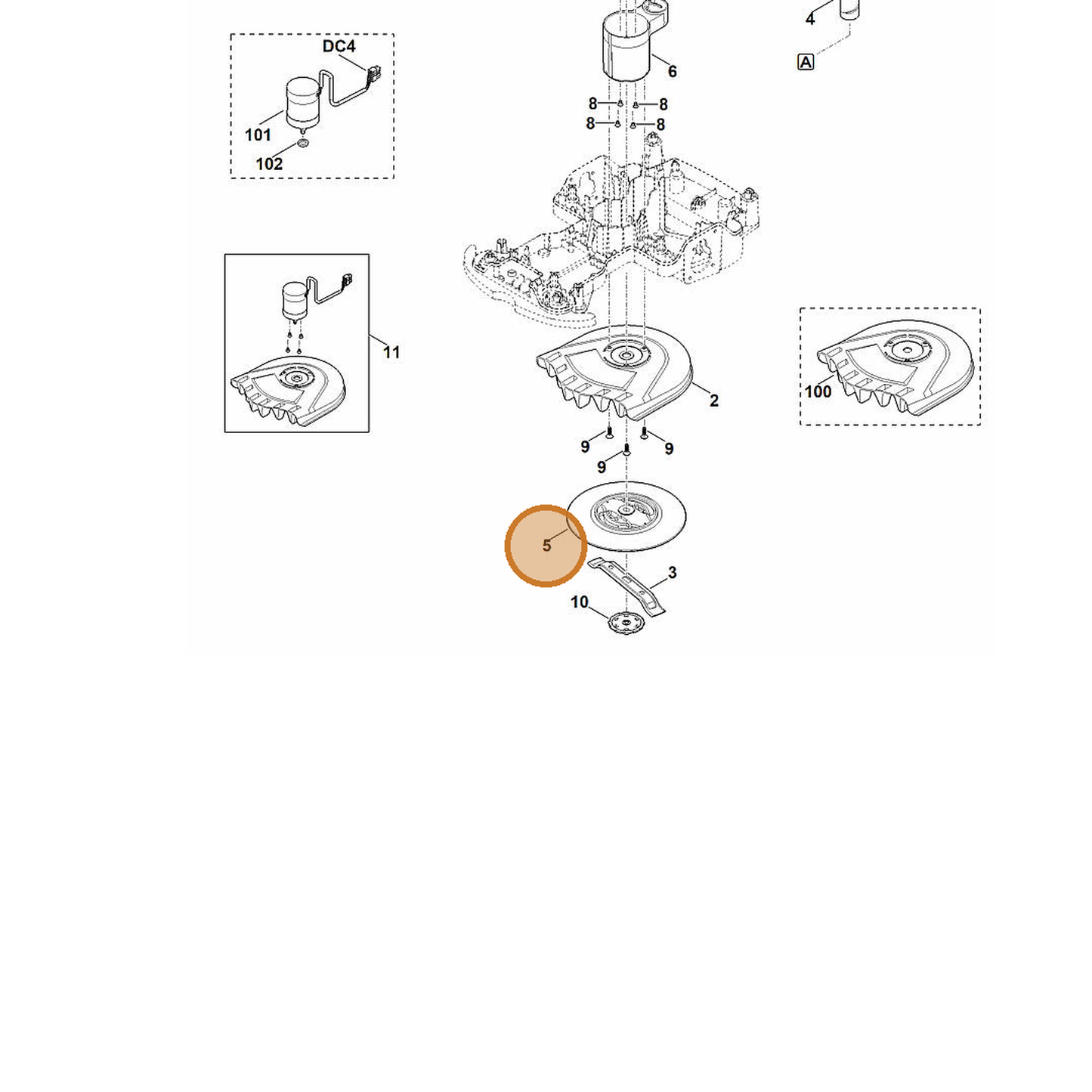 STIHL part 6301-760-9701 — IPL diagram snippet (6x zoom, amber highlight)