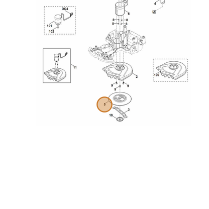 STIHL part 6301-760-9701 — IPL diagram snippet (6x zoom, amber highlight)
