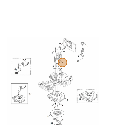 STIHL part 6301-763-4200 — IPL diagram snippet (6x zoom, amber highlight)