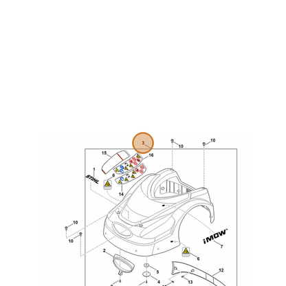 STIHL part 6301-780-2038 — IPL diagram snippet (6x zoom, amber highlight)