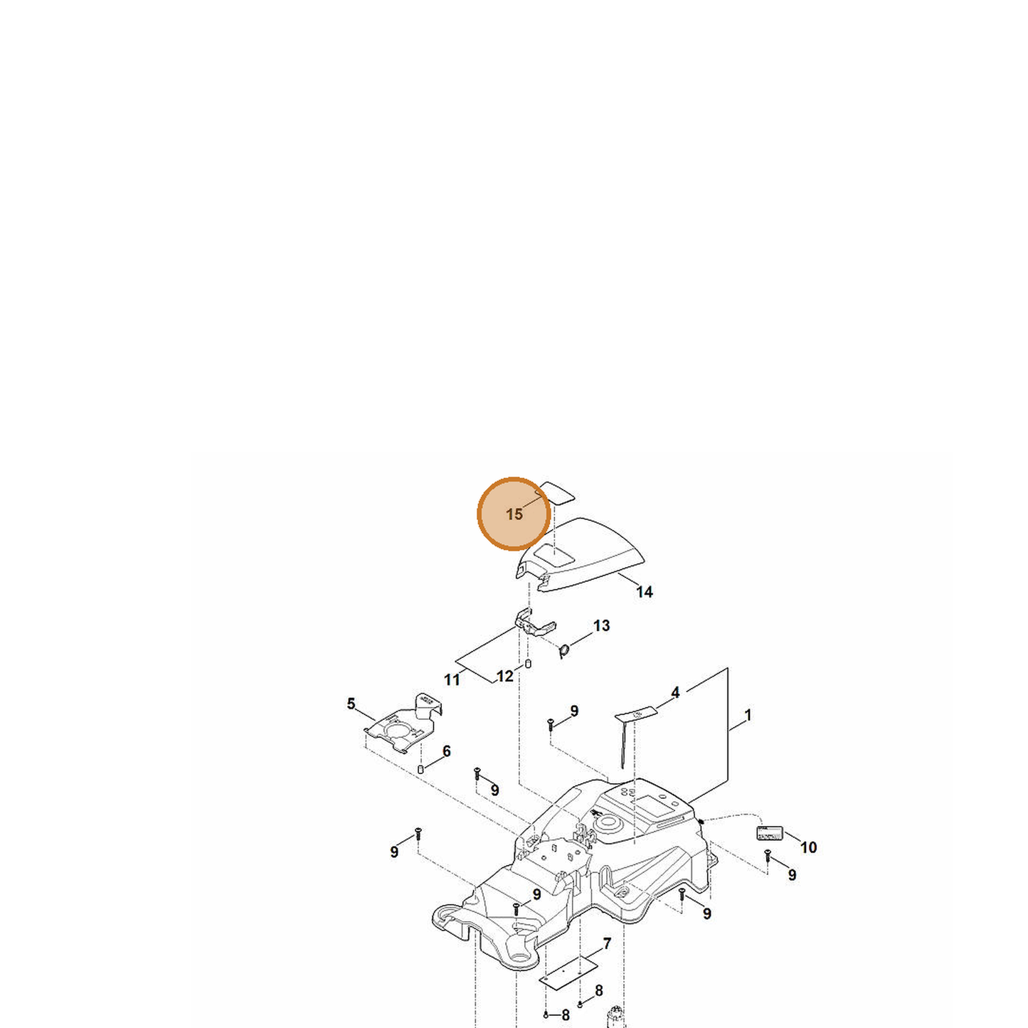 STIHL part 6301-967-1500 — IPL diagram snippet (6x zoom, amber highlight)