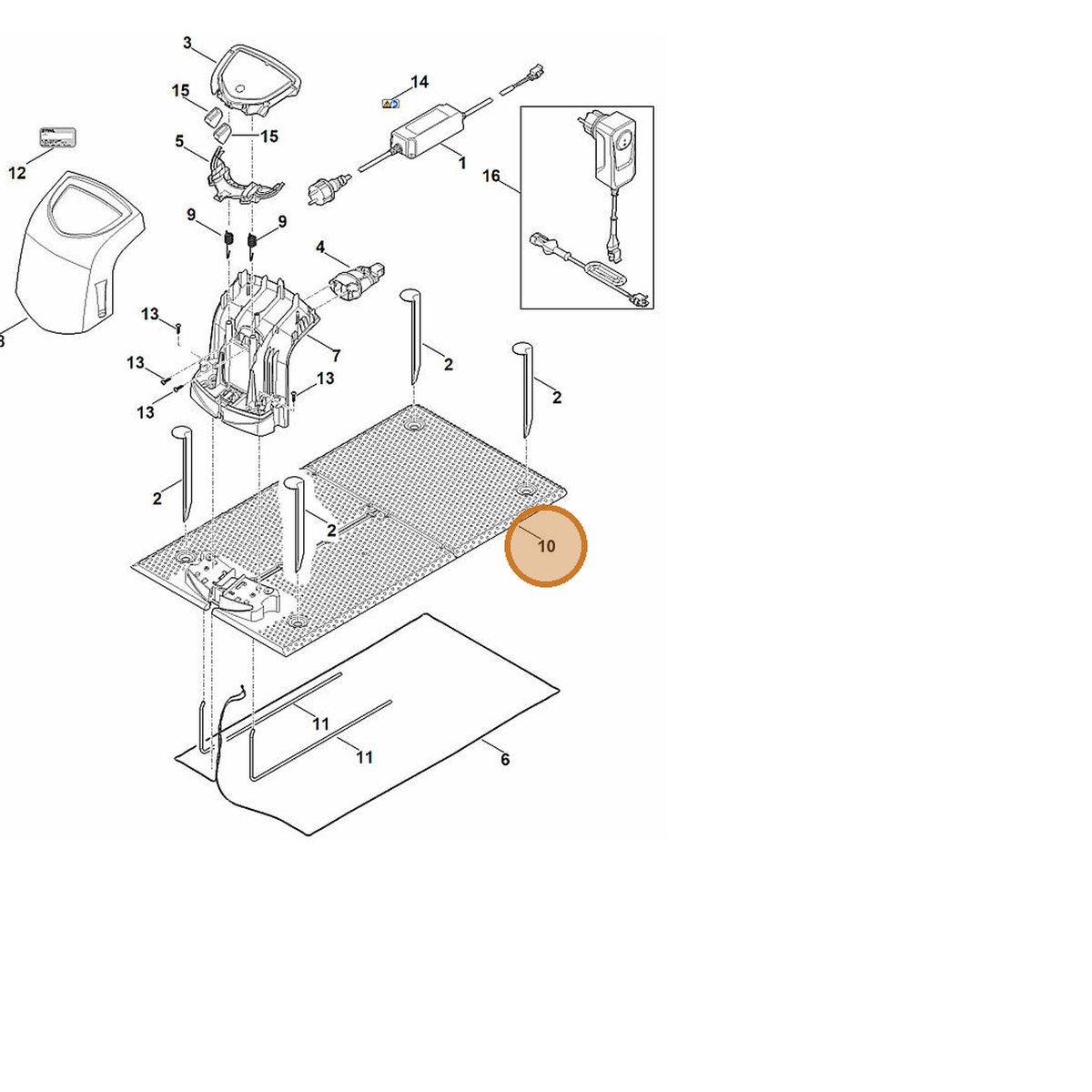 STIHL part 6302-703-8900 — IPL diagram snippet (6x zoom, amber highlight)