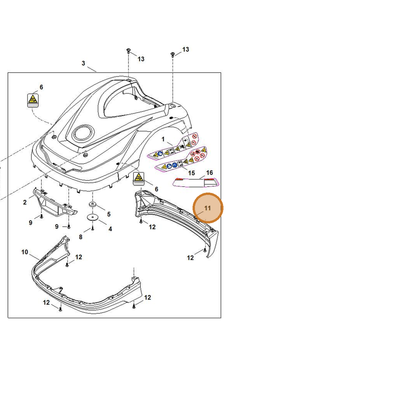 STIHL part 6302-706-7305 — IPL diagram snippet (6x zoom, amber highlight)