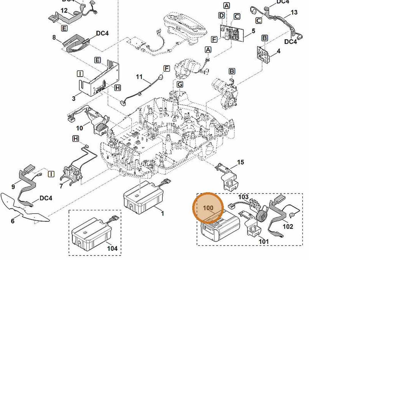 STIHL part 6309-007-1053 — IPL diagram snippet (6x zoom, amber highlight)