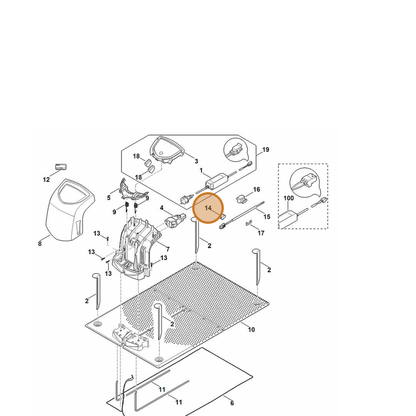 STIHL part 6309-400-1600 — IPL diagram snippet (6x zoom, amber highlight)
