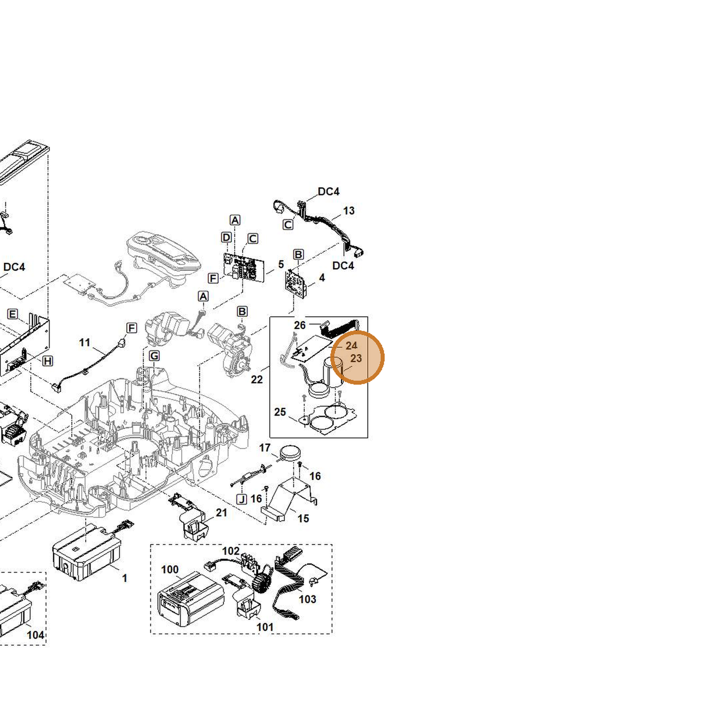 STIHL part 6309-400-8402 — IPL diagram snippet (6x zoom, amber highlight)