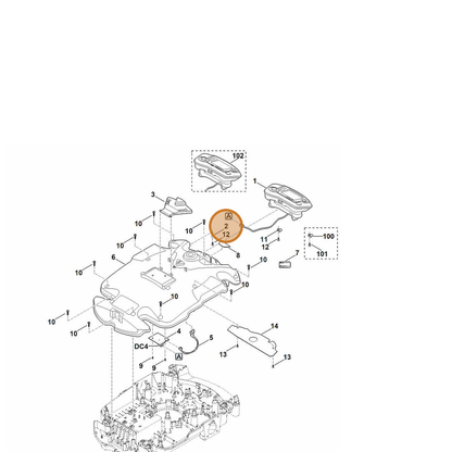 STIHL part 6309-405-0710 — IPL diagram snippet (6x zoom, amber highlight)