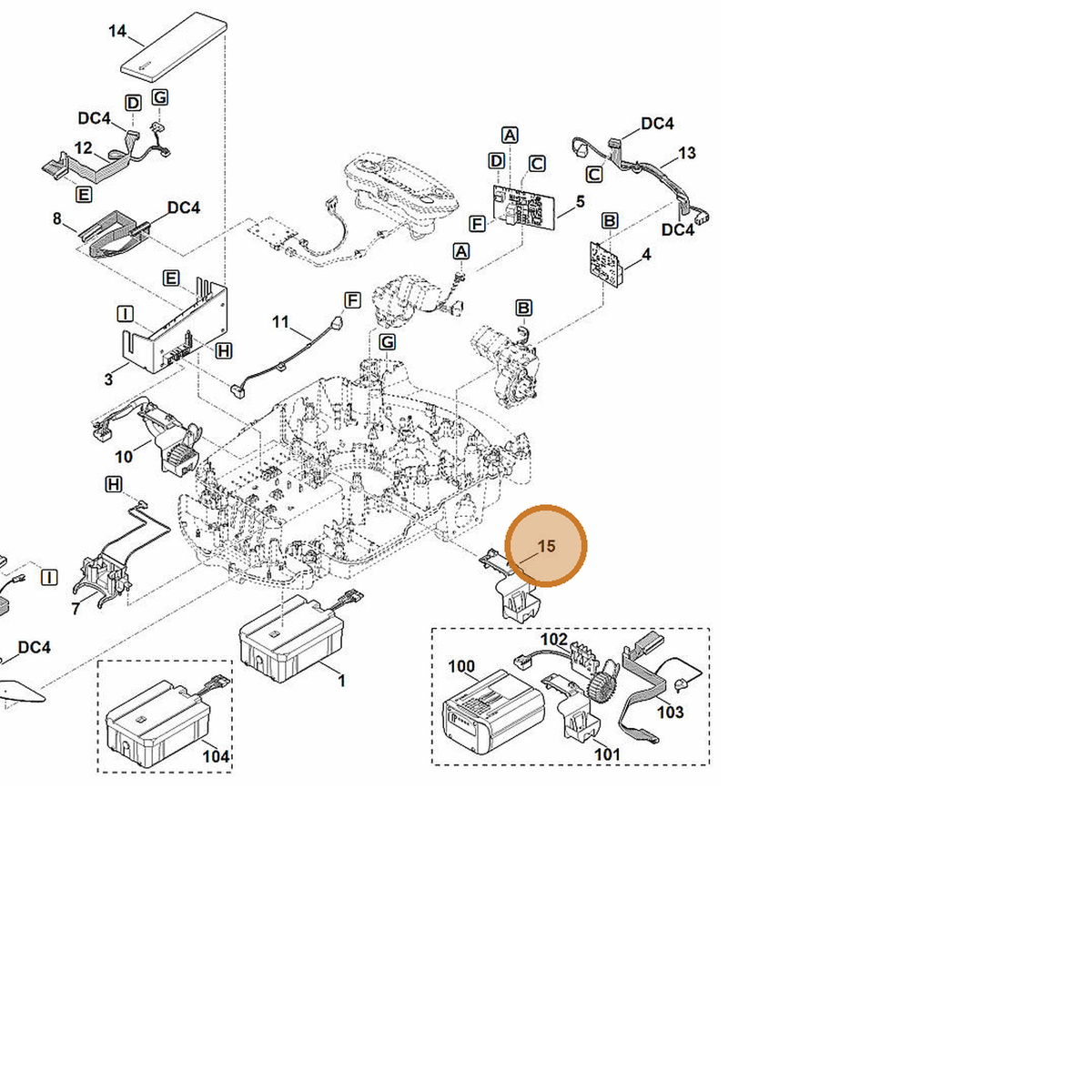 STIHL part 6309-405-1903 — IPL diagram snippet (6x zoom, amber highlight)