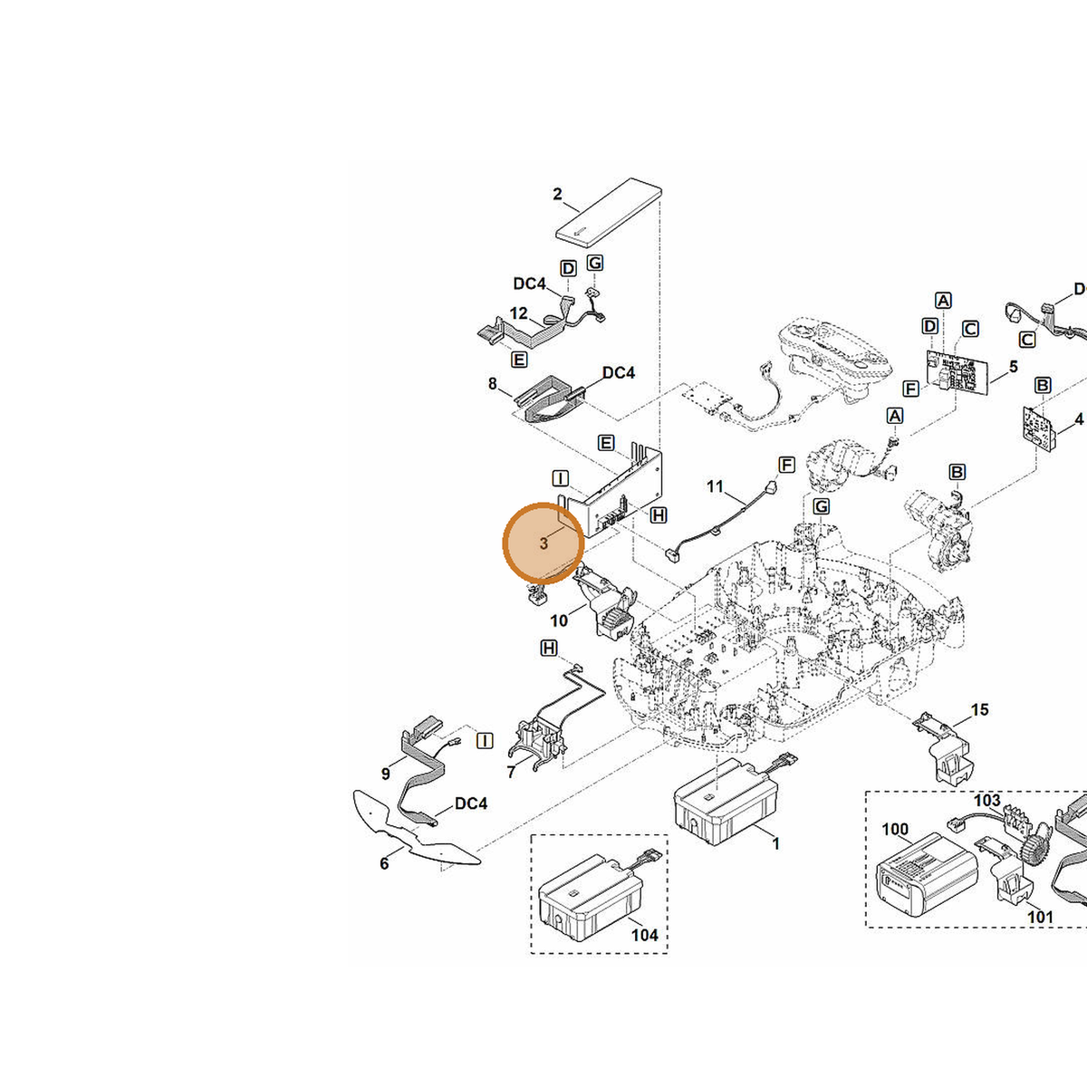 STIHL part 6309-430-1426 — IPL diagram snippet (6x zoom, amber highlight)