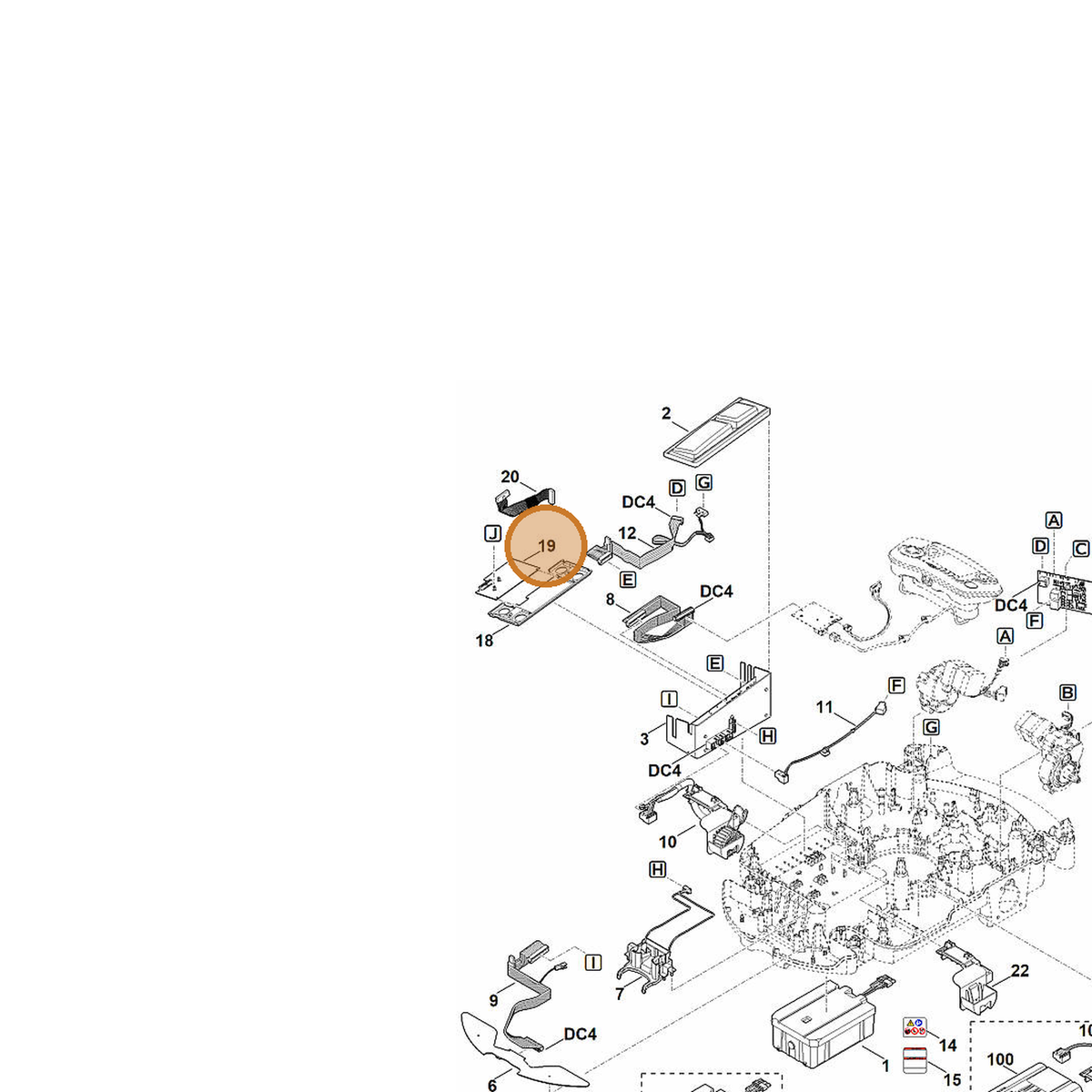 STIHL part 6309-430-5229 — IPL diagram snippet (6x zoom, amber highlight)