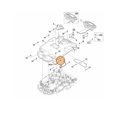 STIHL part 6309-430-5237 — IPL diagram snippet (6x zoom, amber highlight)
