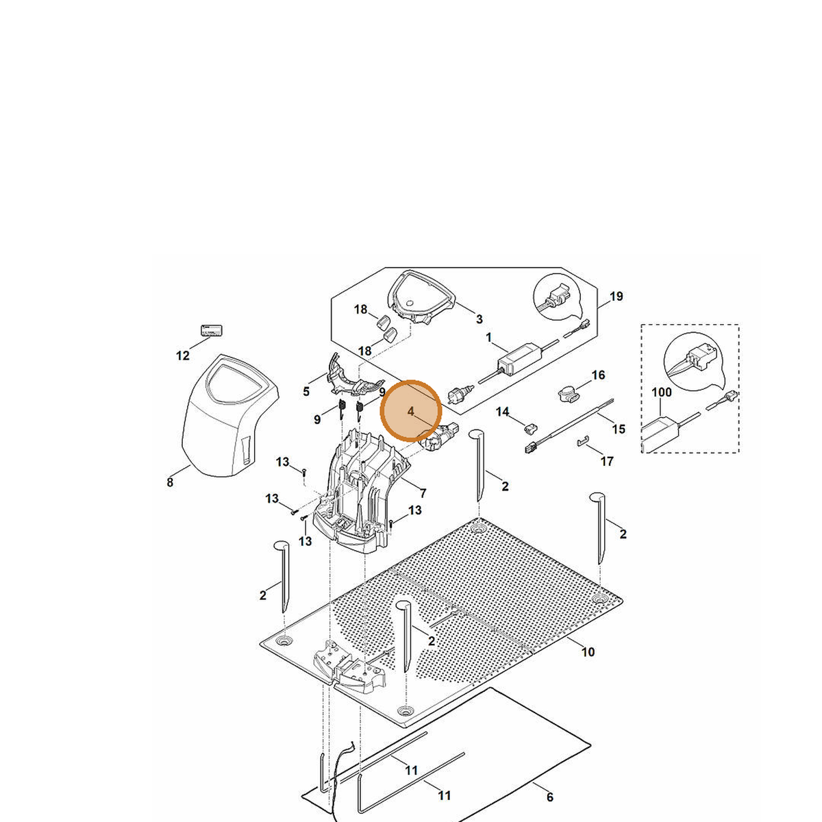 STIHL part 6309-430-6815 — IPL diagram snippet (6x zoom, amber highlight)