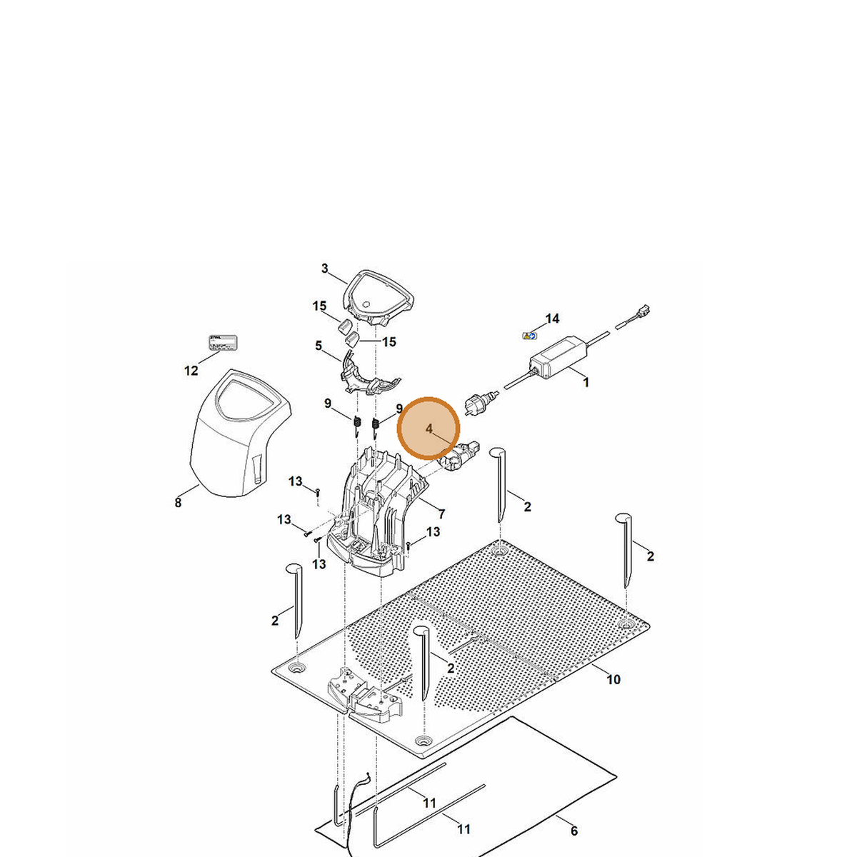STIHL part 6309-430-6816 — IPL diagram snippet (6x zoom, amber highlight)