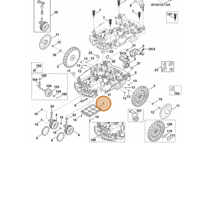 STIHL part 6309-432-0600 — IPL diagram snippet (6x zoom, amber highlight)
