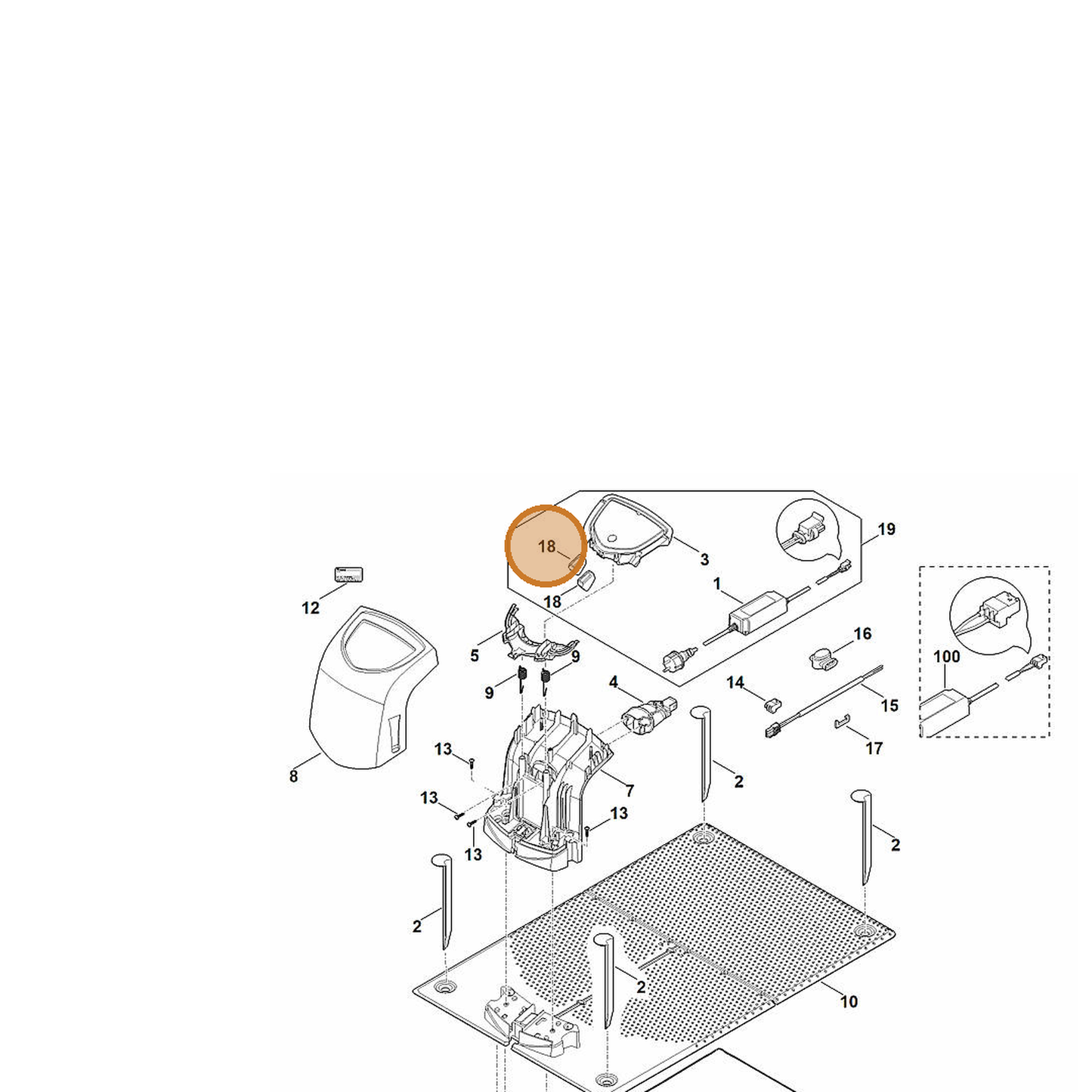 STIHL part 6309-432-9300 — IPL diagram snippet (6x zoom, amber highlight)