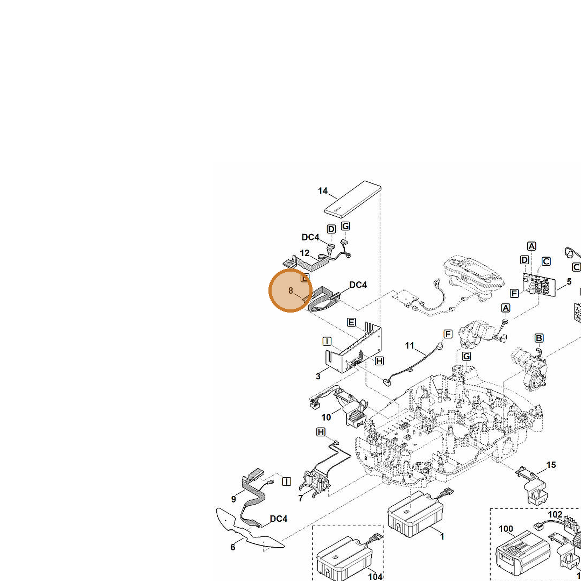 STIHL part 6309-440-0300 — IPL diagram snippet (6x zoom, amber highlight)