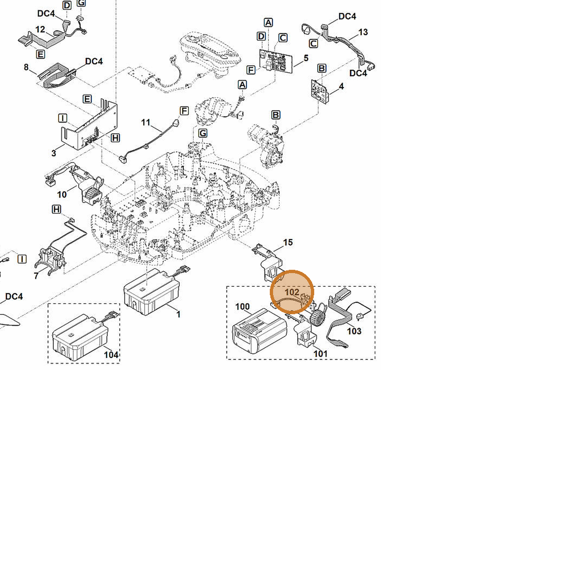 STIHL part 6309-440-0320 — IPL diagram snippet (6x zoom, amber highlight)