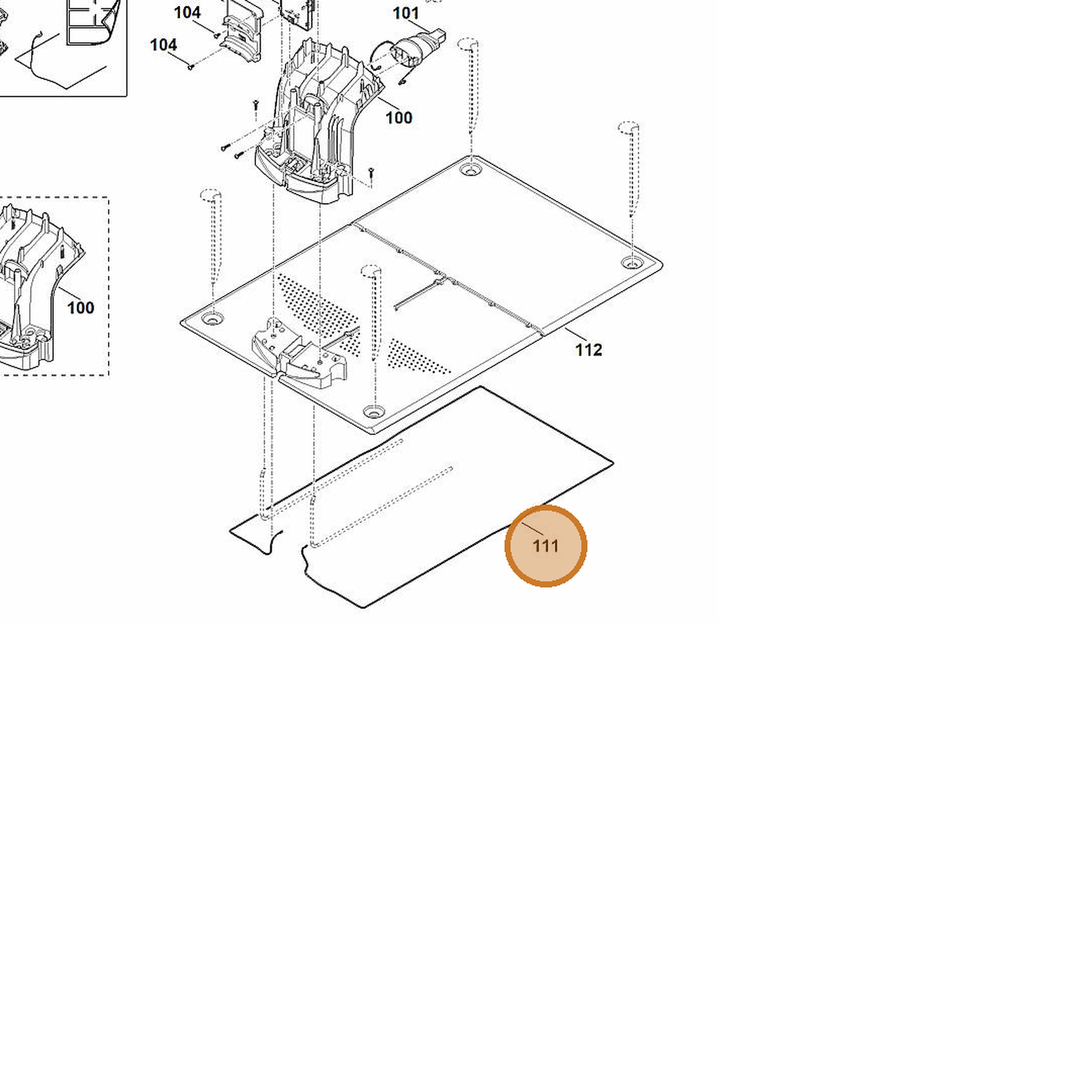 STIHL part 6309-440-0340 — IPL diagram snippet (6x zoom, amber highlight)