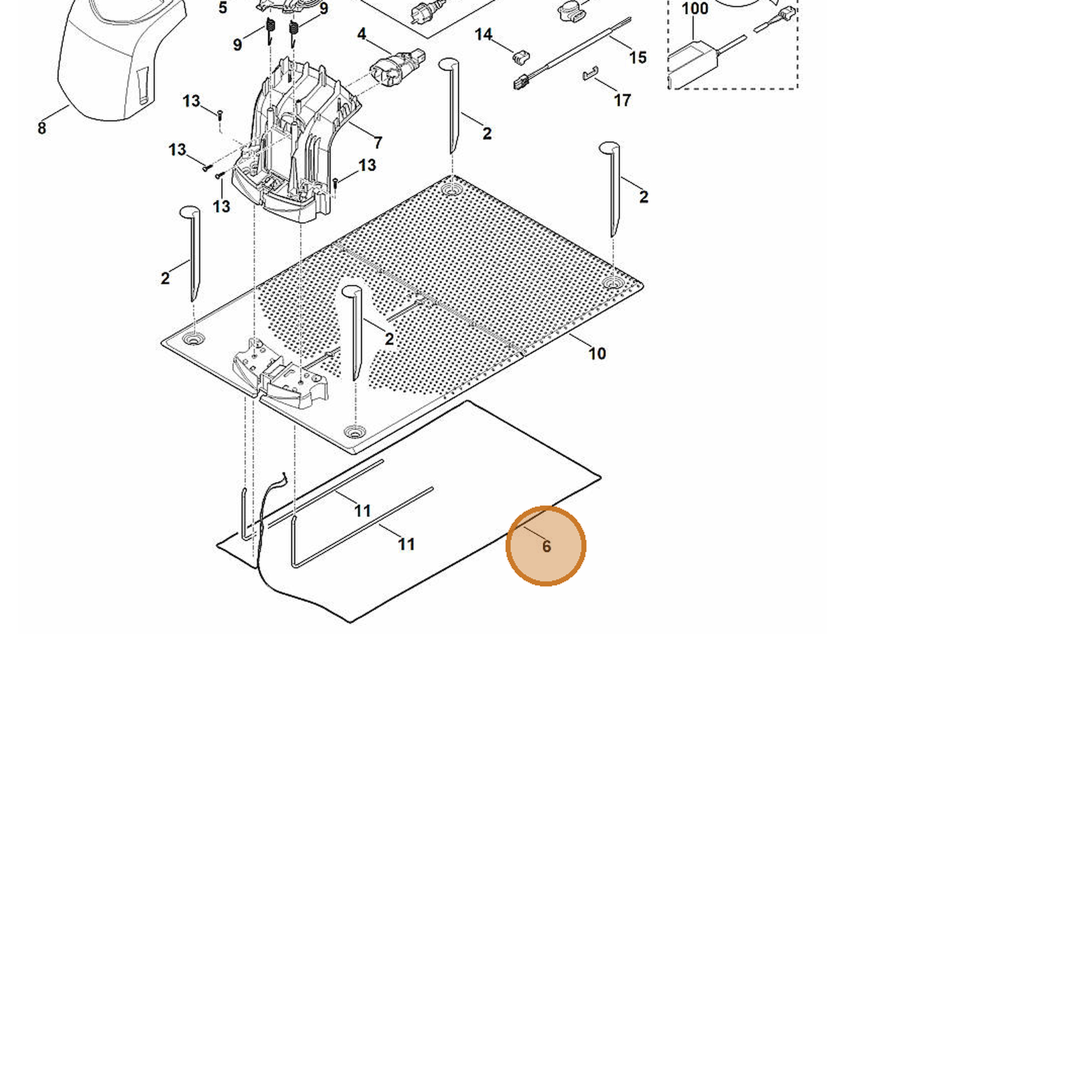 STIHL part 6309-440-0345 — IPL diagram snippet (6x zoom, amber highlight)