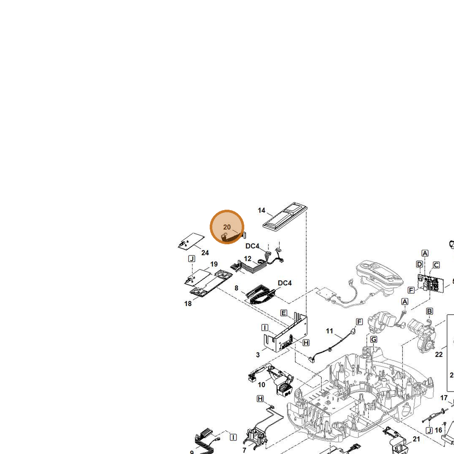 STIHL part 6309-440-0361 — IPL diagram snippet (6x zoom, amber highlight)