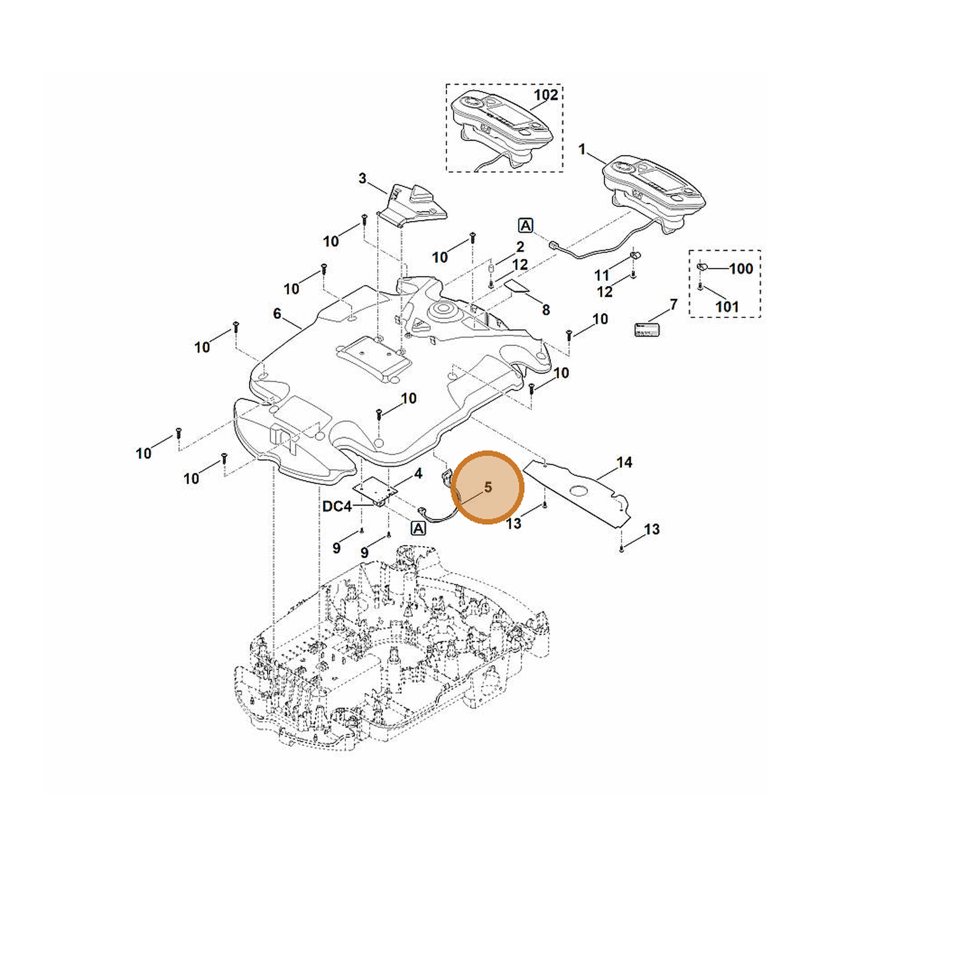 STIHL part 6309-440-3030 — IPL diagram snippet (6x zoom, amber highlight)