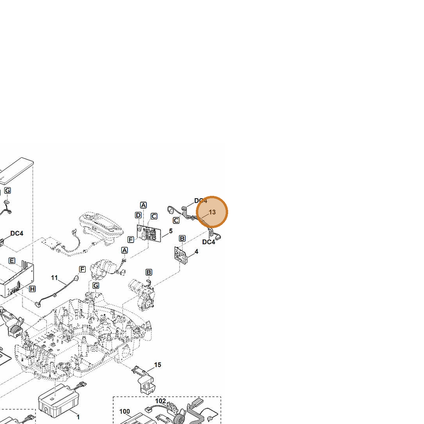 STIHL part 6309-440-3060 — IPL diagram snippet (6x zoom, amber highlight)