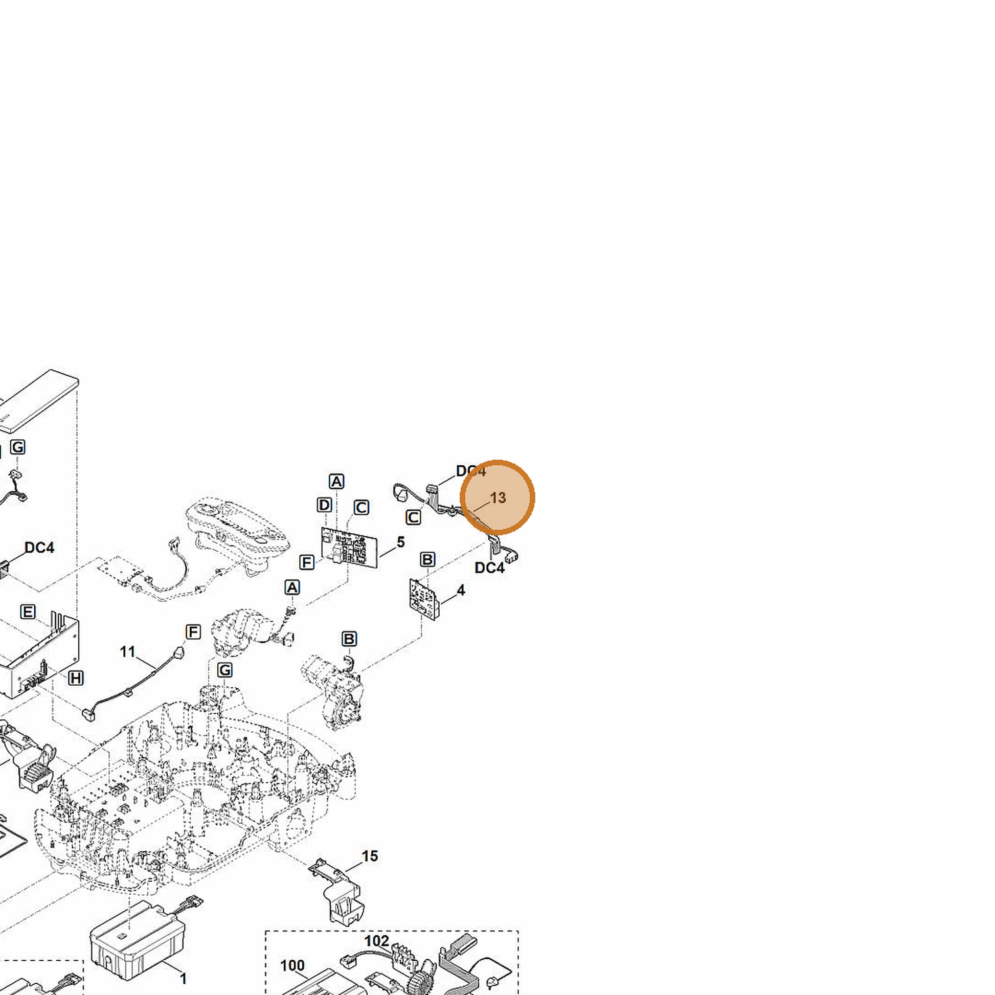 STIHL part 6309-440-3060 — IPL diagram snippet (6x zoom, amber highlight)