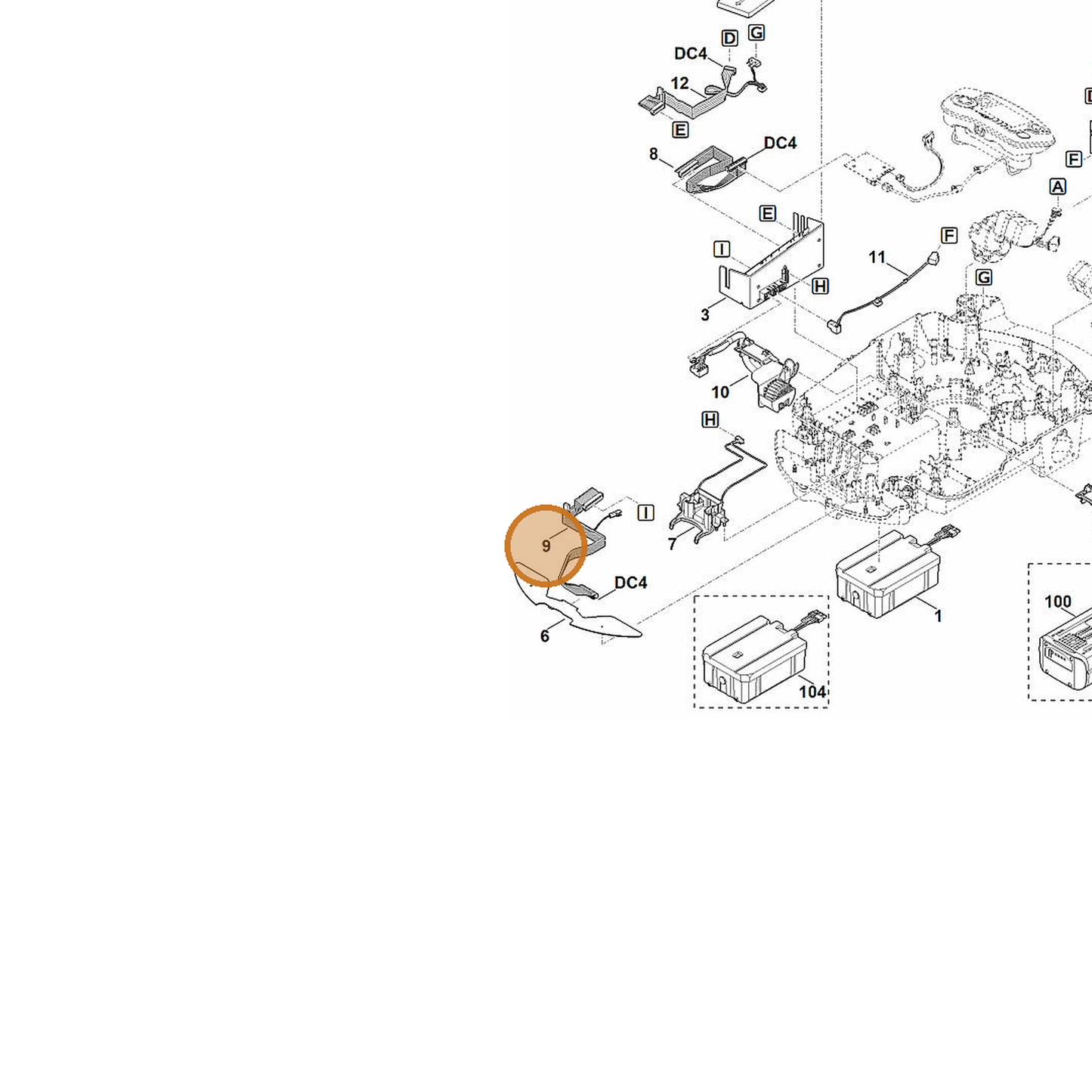 STIHL part 6309-440-3082 — IPL diagram snippet (6x zoom, amber highlight)