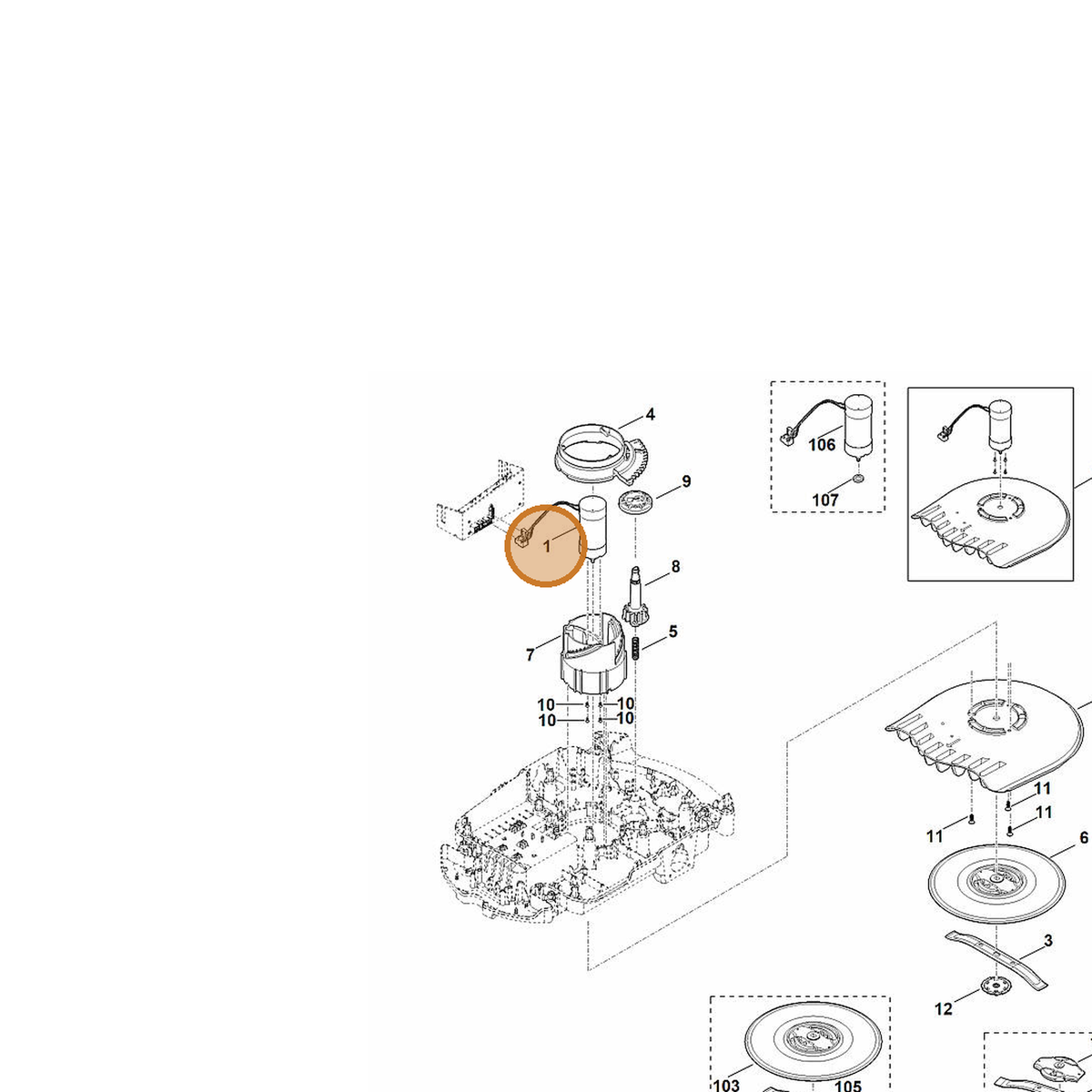 STIHL part 6309-600-0202 — IPL diagram snippet (6x zoom, amber highlight)