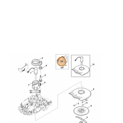 STIHL part 6309-600-0210 — IPL diagram snippet (6x zoom, amber highlight)