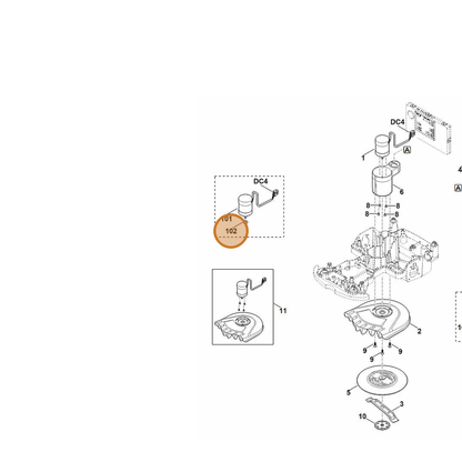 STIHL part 6309-609-0200 — IPL diagram snippet (6x zoom, amber highlight)