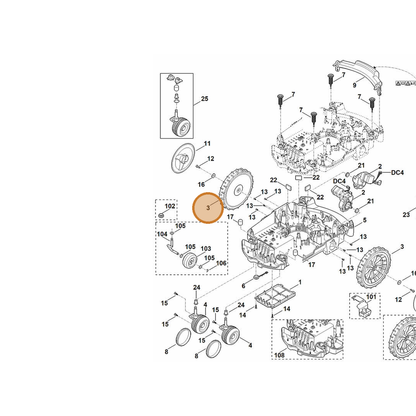STIHL part 6309-700-0401 — IPL diagram snippet (6x zoom, amber highlight)