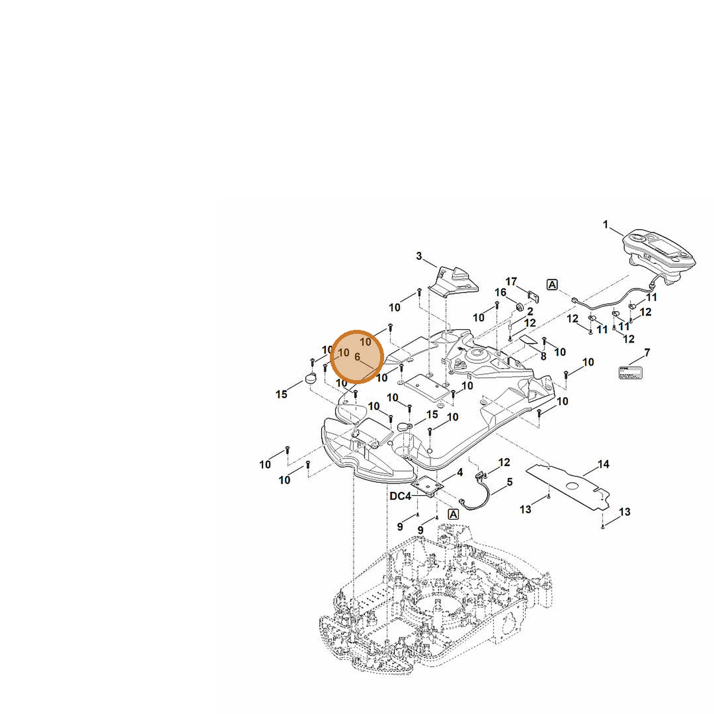 STIHL part 6309-700-8503 — IPL diagram snippet (6x zoom, amber highlight)